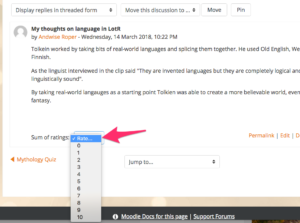 Screenshot of Moodle. Please see article text for information.